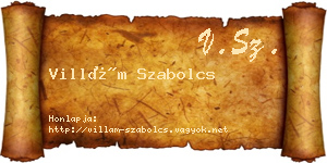 Villám Szabolcs névjegykártya